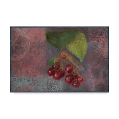 Trademark Fine Art Cherries Fruit Series by Cora Niele, 12x19-Inch Fine Art, Multicolor